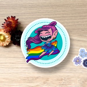 Pride Happy Fairy, Large Single Sticker, Waterproof, Vinyl