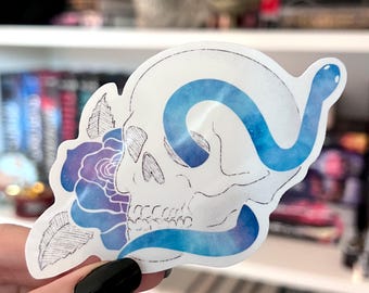 Skull, Rose, and Snake Galaxy Single Die-Cut Sticker in Waterproof Vinyl