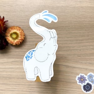 Pegatina impermeable grande con forma de elefante