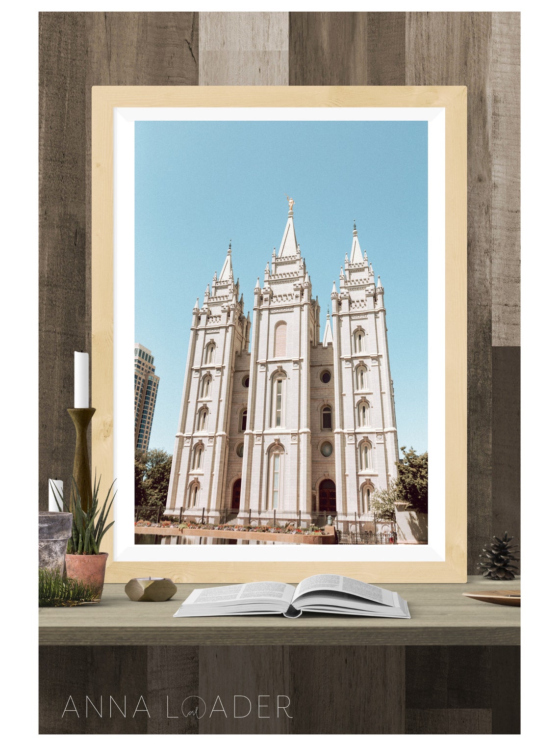 Salt Lake City Temple Vintage Photography Tall Digital Print | Etsy