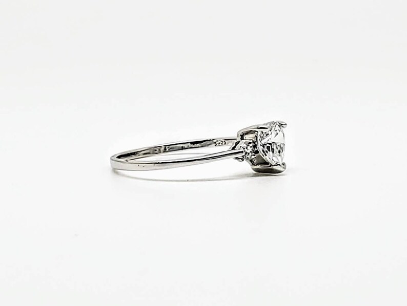 925 Sterling Silver Heart Ring With Clear CZ Stone Promise Etsy
