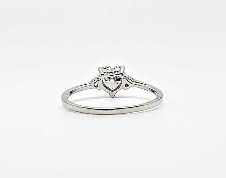 925 Sterling Silver Heart Ring With Clear CZ Stone Promise Etsy
