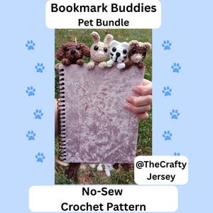 Bokmärk Buddies Pet Bundle Virkmönster: No-Sew Amigurumi (PDF-mönster)