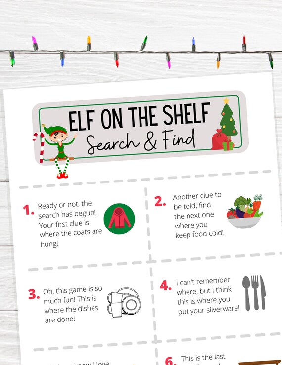 Elf on the Shelf Search and Find Printable Kids Game | Etsy