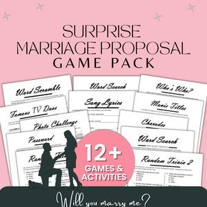 Surprise Marriage Proposal Games | Surprise Engagement Party Games | Printable Games for Surprise Proposal | Surprise Party Proposal