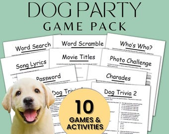 Hunde Geburtstagsparty Spiele | Hundeliebhaber-Party | Welpen Pawty Spiele | Hunde Spiele | SOFORTIGER DOWNLOAD