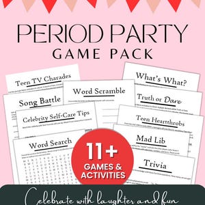 Period Party Game Pack | Zeitraum Feiern | Neumond Spiele | SOFORTIGER DOWNLOAD