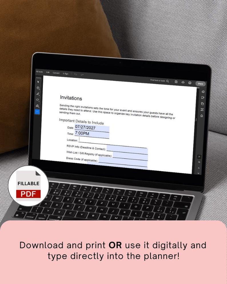 download and print or use the event planner digitally