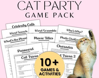 Katzenspiele | Purrfect Kätzchen Geburtstagsspiele |  Katzenliebhaber Geburtstagsparty