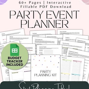 Interactive Fillable PDF download Party Event Planner. Start Planning Today!