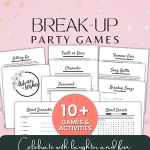 Divorce Party Games | Printable Breakup Party Games | Divorce Celebration Activities | Single Ladies Night | Breakup Games