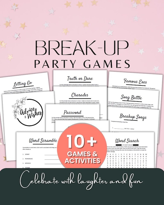 Divorce Party Games | Printable Breakup Party Games | Divorce Celebration Activities | Single Ladies Night | Breakup Games