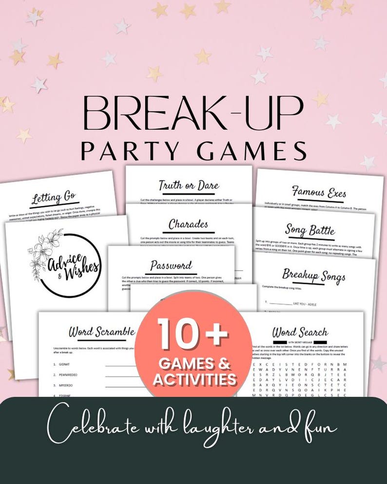 divorce and breakup party games and activities