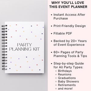 Party Checklist & Event Planner PDF | Digital Event Organizer | Birthday Party Plan | Budget Tracker Google Spreadsheet | Party Planning Kit image 9