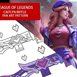 Heartache Caitlyn - Rifle Pattern / Blueprint + color - LoL - League of Legends - Cosplay