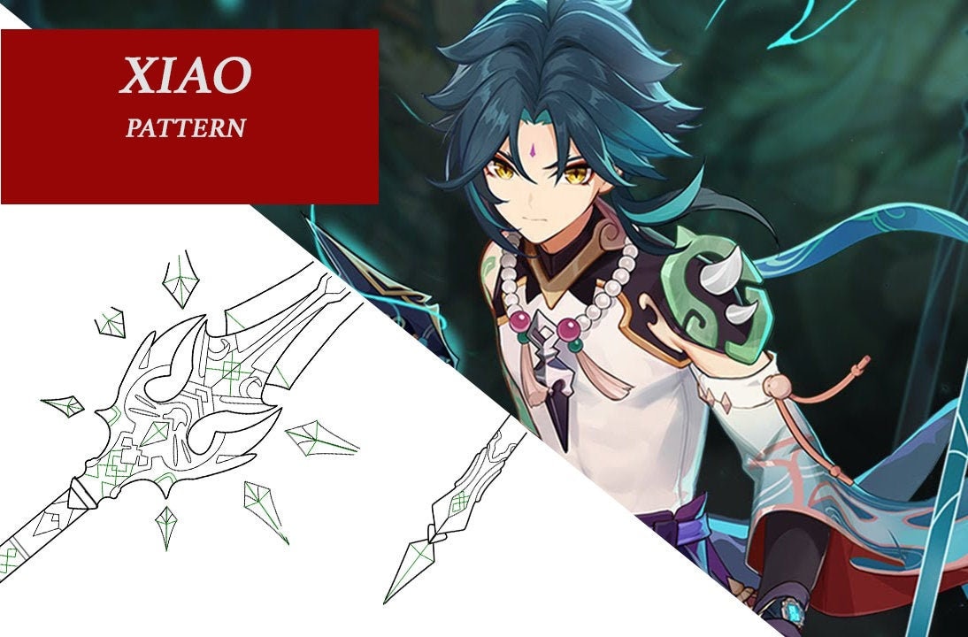 Xiao Primordial Jade Winged Spear - Pattern - Genshin Impact - Cosplay