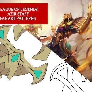 Azir Staff Pattern / Blueprint + color - LoL - League of Legends - Cosplay