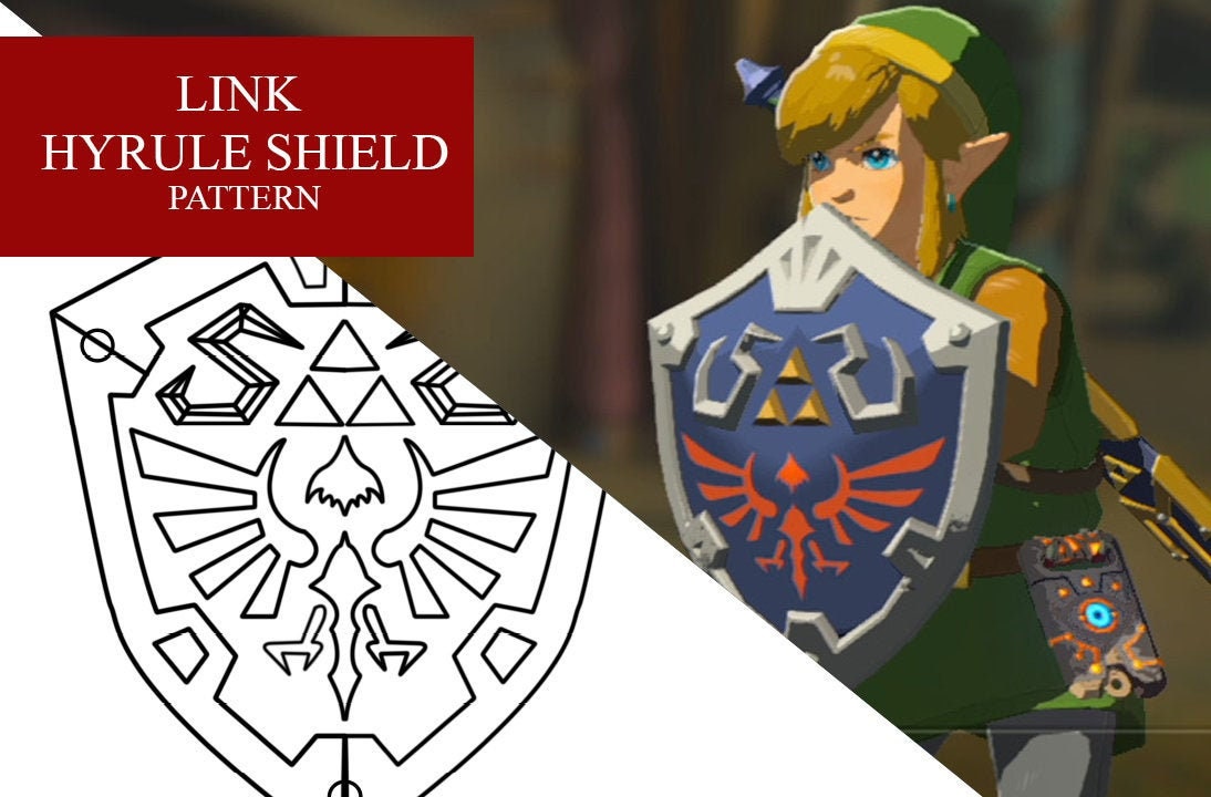 Link Shield the Legend of Zelda Cosplay Template 