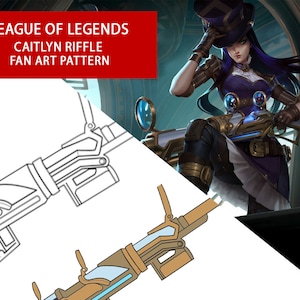 Caitlyn Rifle Pattern / Blueprint + color - LoL - League of Legends - Cosplay