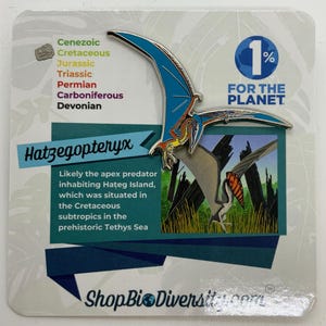 Hatzegopteryx Enamel Pin: Prehistoric Pterosaur, Silver Base