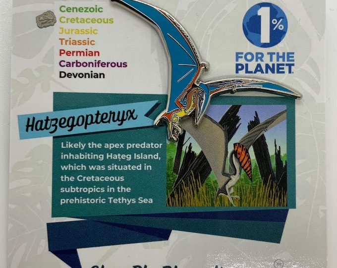 Hatzegopteryx Enamel Pin - Prehistoric Pterosaur, Dinosaur Lover Gift, Nature Art, 1% for the Planet, Collectible Pin, Silver Base