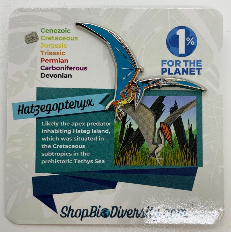 Hatzegopteryx Emaljnål: Förhistorisk Pterosaurie, Silverbas bild 1