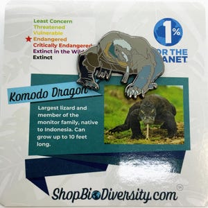 Komodo Dragon Enamel Pin – Endangered Apex Predator, EcoFriendly, Perfect for Reptile Lovers, Animal Conservationists & Nature Enthusiasts
