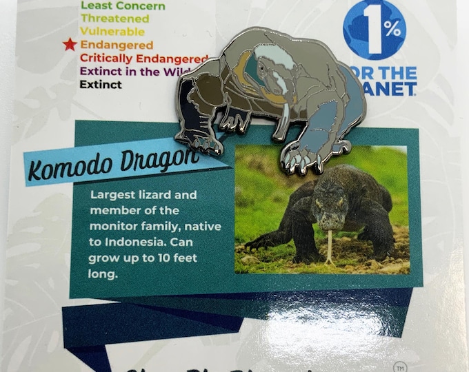 Komodo Dragon Enamel Pin – Endangered Apex Predator, EcoFriendly, Perfect for Reptile Lovers, Animal Conservationists & Nature Enthusiasts