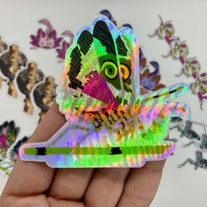 Holographic Flower Mantis Sticker: Endangered Species Art