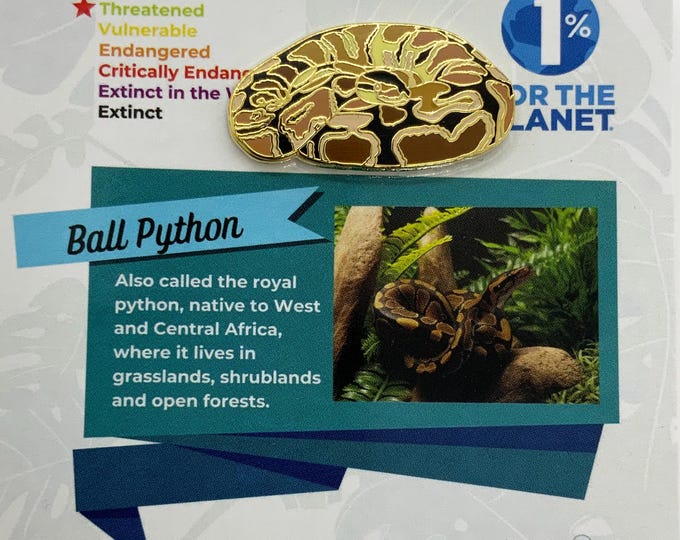 Ball Python Vinyl Sticker for Kids and Adults Endangered Species Conservation Nature Lover Laptop Journal Stickers 1% for the Planet