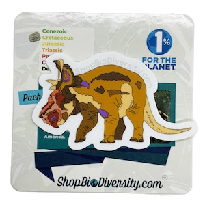 Pachyrhinosaurus Dinosaur Vinyl Sticker - Prehistoric Dino Gift, Fossil Lover Art, Herbivore Dinosaur Sticker, Eco-Friendly, Cretaceous