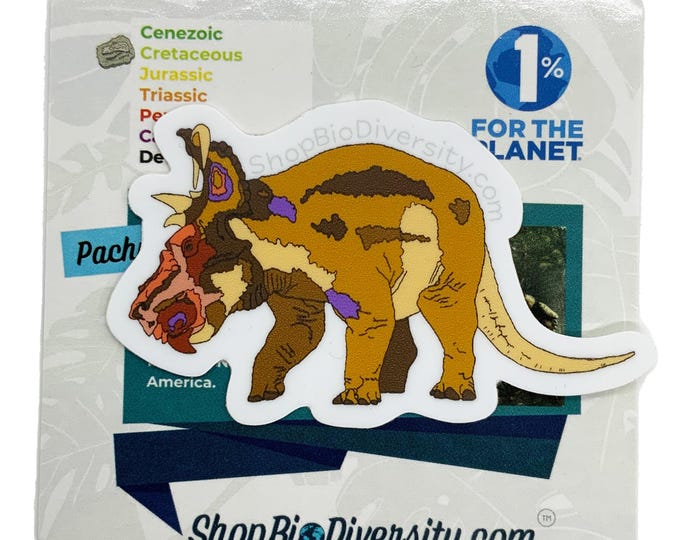 Pachyrhinosaurus Dinosaur Vinyl Sticker - Prehistoric Dino Gift, Fossil Lover Art, Herbivore Dinosaur Sticker, Eco-Friendly, Cretaceous