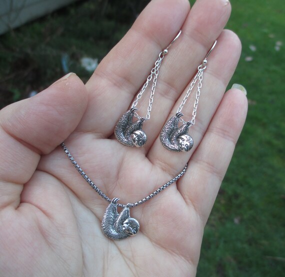 Sterling silver store sloth earrings