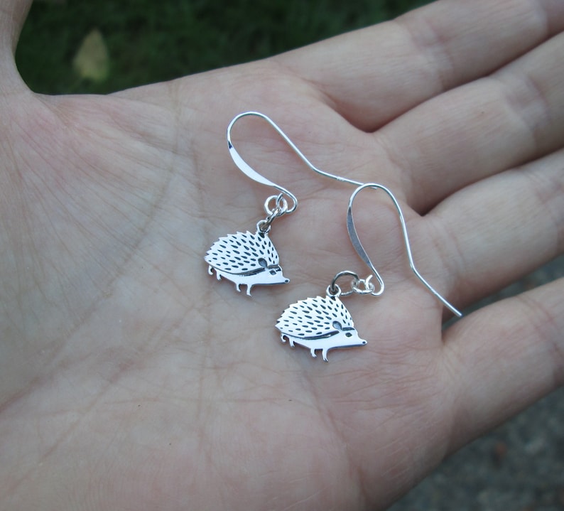 Sterling Silver Hedgehog Earrings or Necklace Hedgehog Earrings