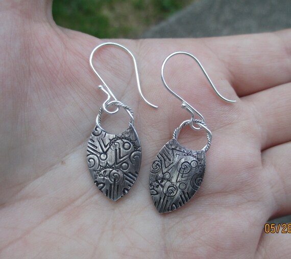 Sterling 925 Fine Silver Earrings Premium Jewelry Tribal Round Dangle Gift 1805 
