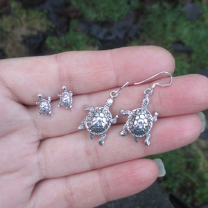 Sterling Silver Turtle Earrings