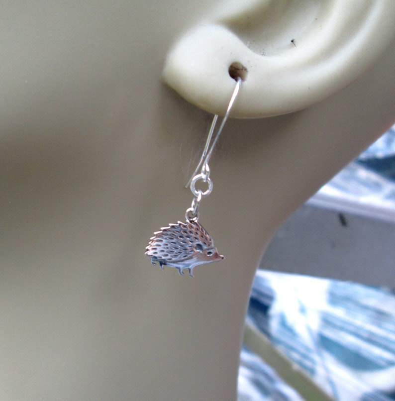 Sterling Silver Hedgehog Earrings or Necklace image 6