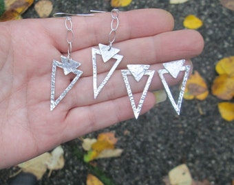 Triangle Dangles or Posts Earrings