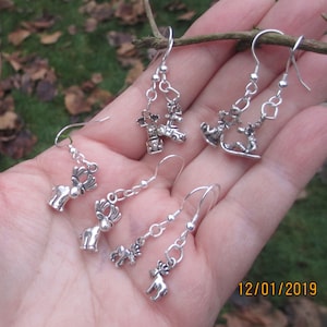 Sterling Silver Moose Earrings