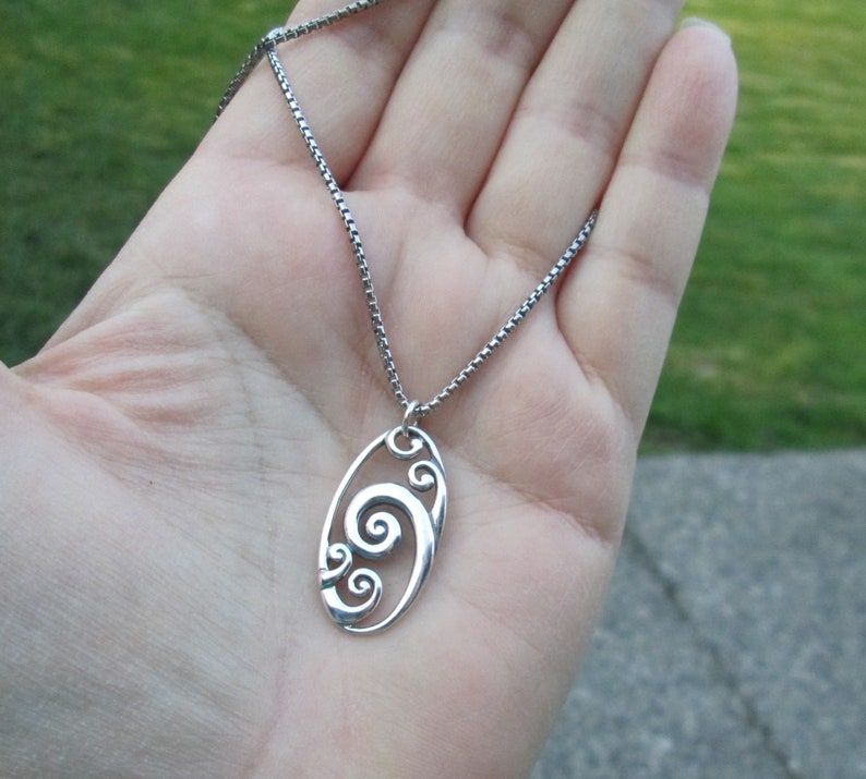 Sterling Silver Wave/spiral Necklace or Earrings - Etsy