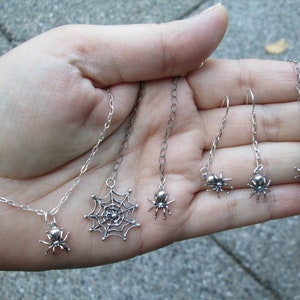 Sterling Silver Spider Necklace or Earrings