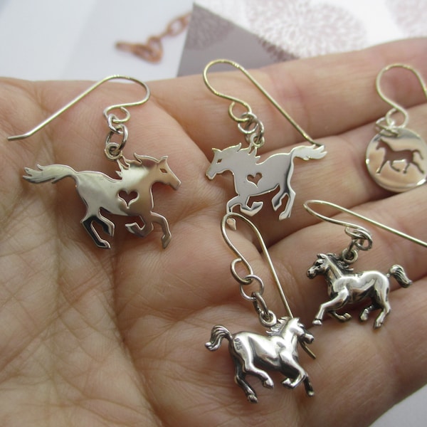 Sterling Silver Horse Earrings