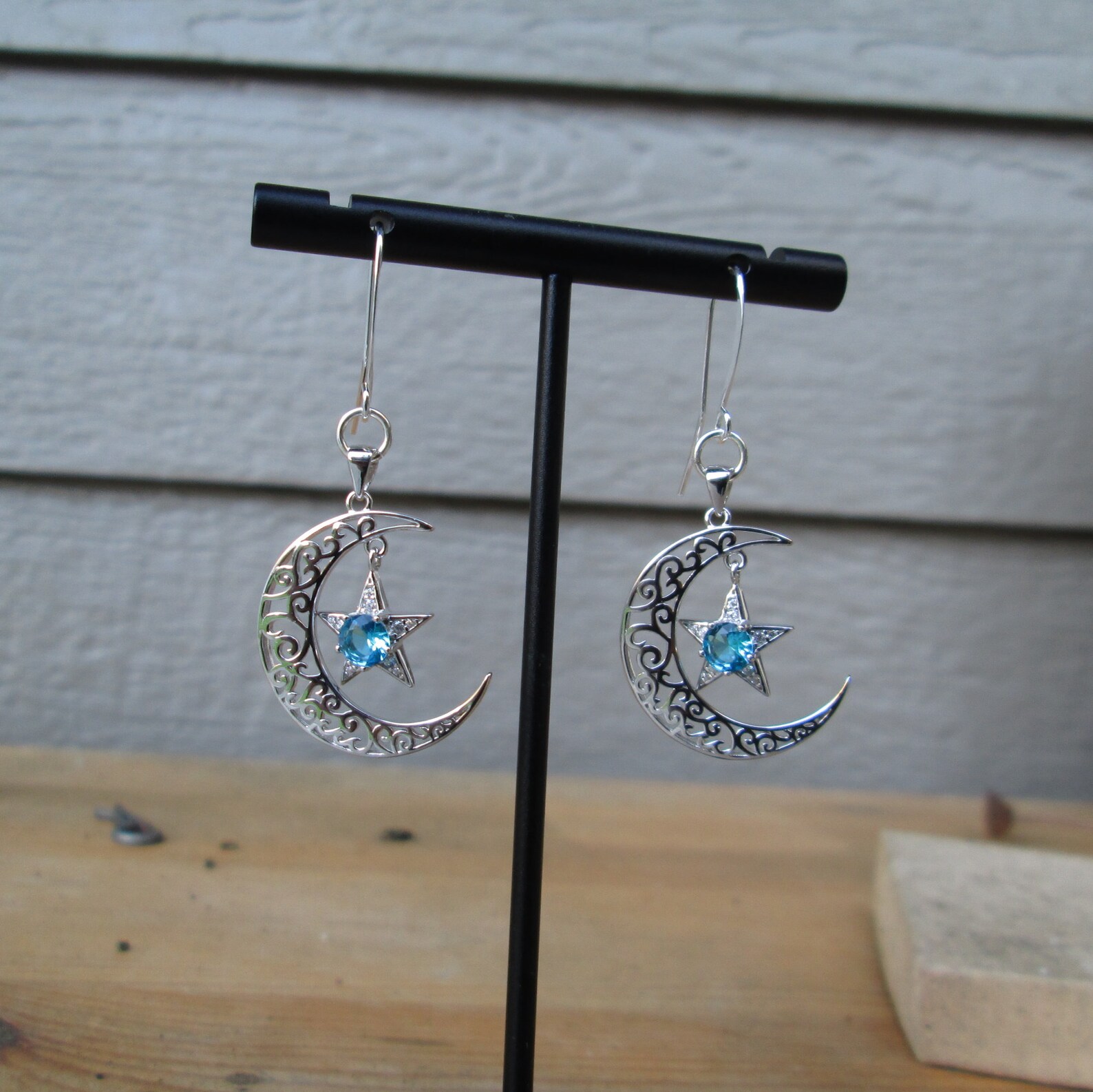 Pendientes de luna de plata de ley collar o pulsera - Etsy España