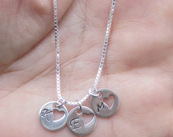 Sterling Silver Box Chain with Sterling initial tag