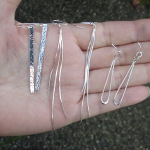 Sterling Silver Long Dangle Earrings - u kiest welk paar