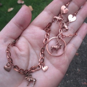 Copper Moose Necklace, Earrings or Bracelet