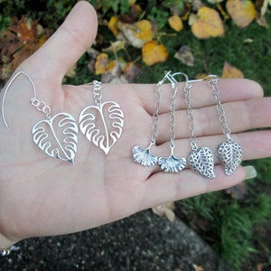 Boucles d’oreilles Sterling Silver Dangle Leaf