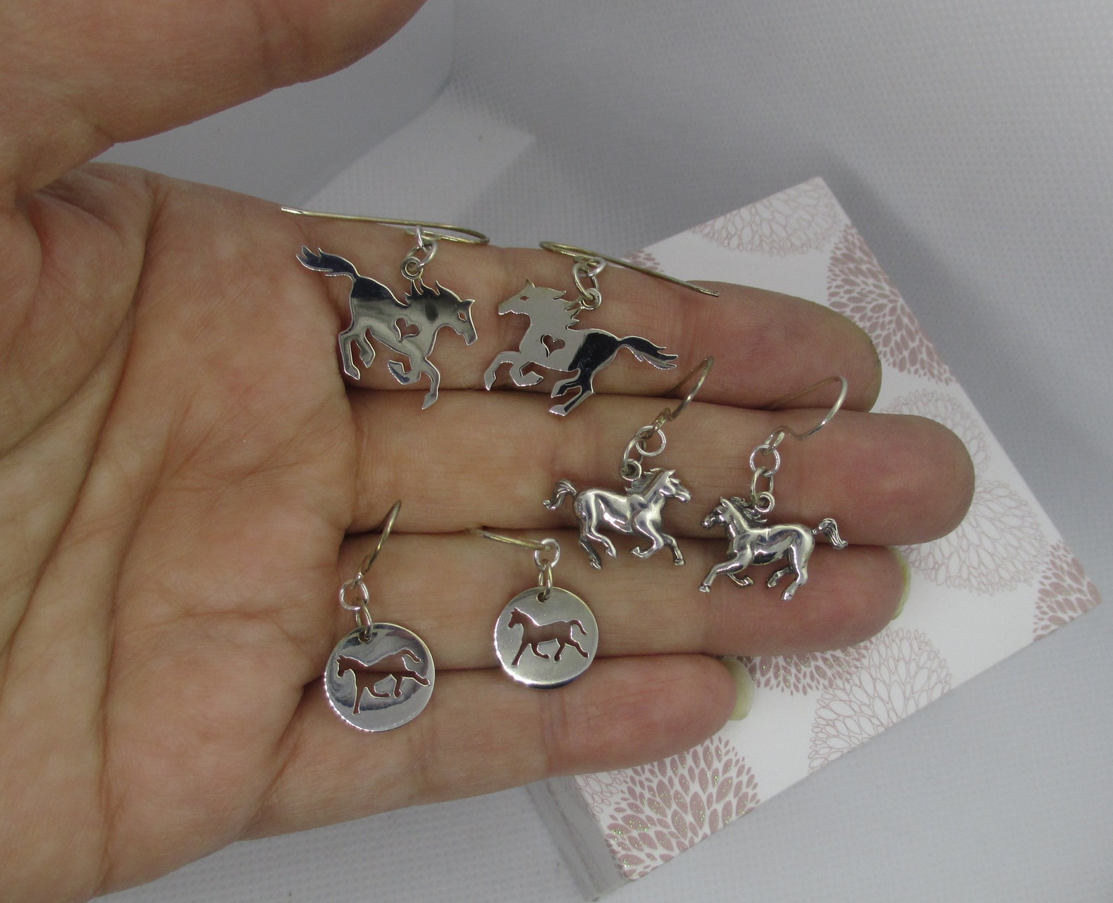 Horse Intaglio Earrings - Gold/Silver