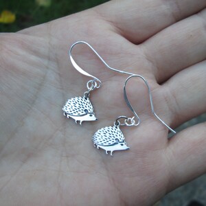 Sterling Silver Hedgehog Earrings or Necklace image 2