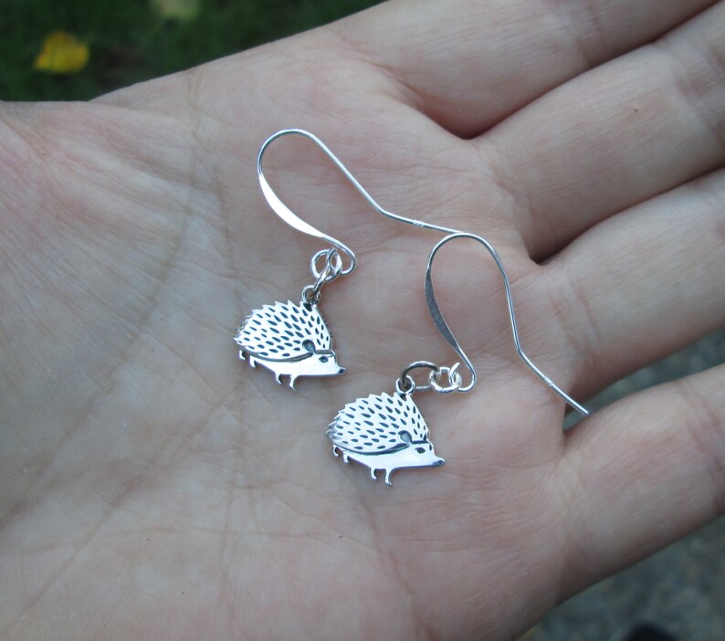 Sterling Silver Hedgehog Earrings or Necklace image 2